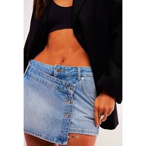 Free People We The Free Wynne Denim Skirt Light Indigo size 32